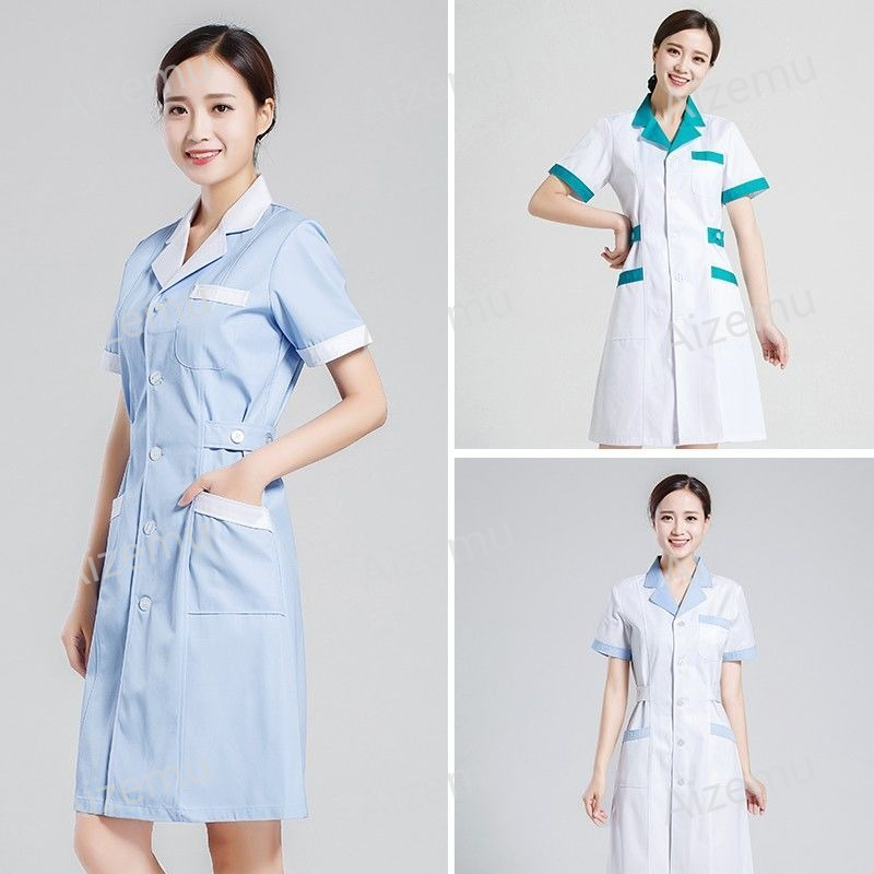 Medical Lab Coats - 유니섹스 반팔 뷰티 살롱 스크럽 드레스