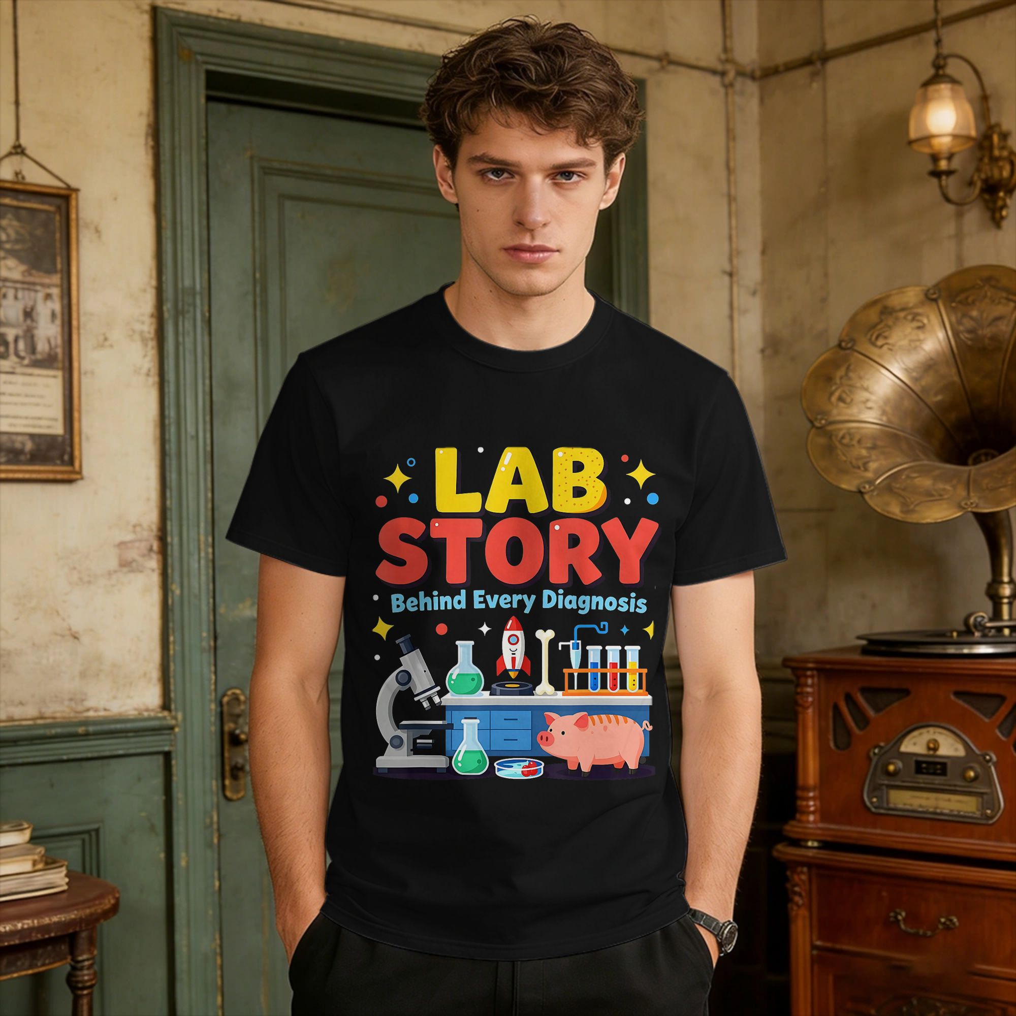 남성용 의료 실험실 기술자 팀 랩 스토리 위크 티셔츠  - Medical Lab Technician 리뷰 및 가격