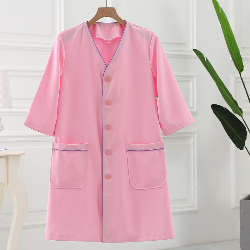 고품질 피부 관리 작업복 흰색 여성용 반팔 한국식 코트 - Medical Lab Coats 리뷰 및 가격