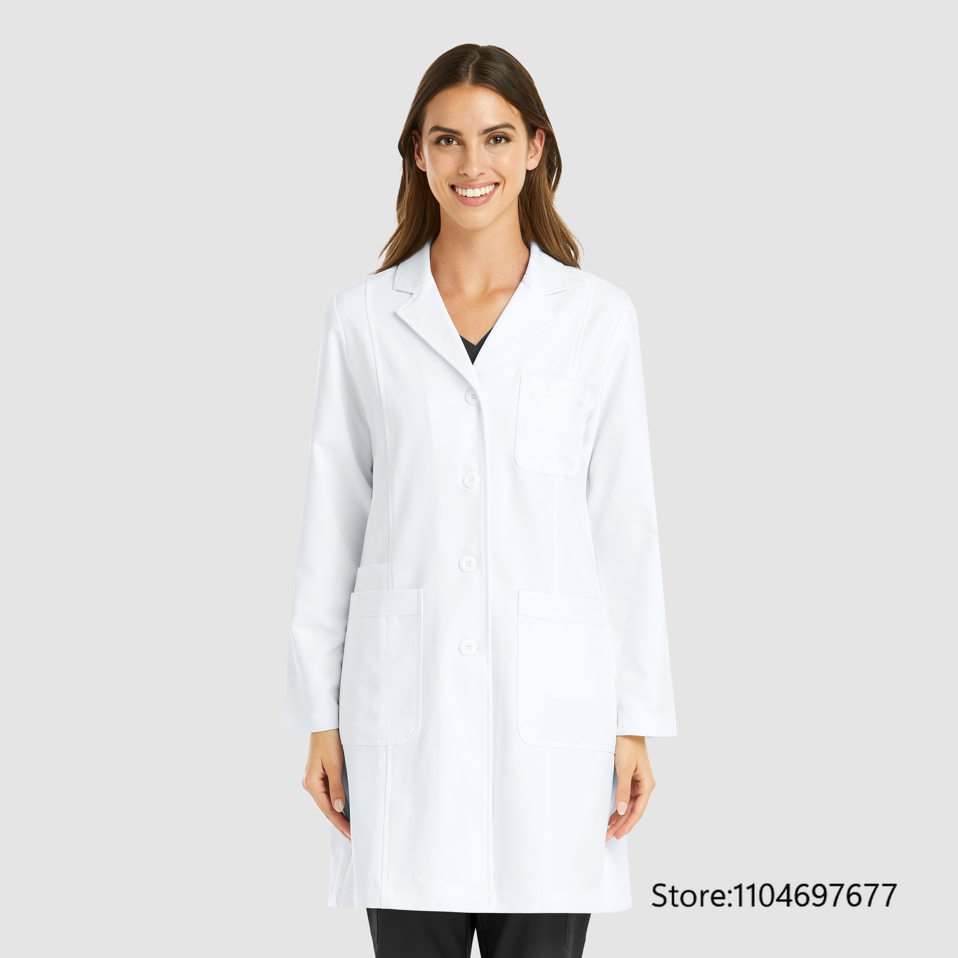 다색 여성용 긴소매 미용실 가운 화이트 실험실 코트 노 - Medical Lab Coats 리뷰 및 가격