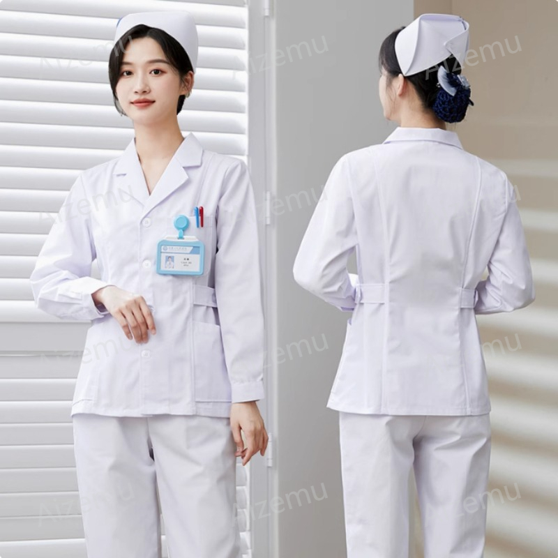 새로운 흰색 긴팔 간호사 유니폼 실험복 의사 유니폼 여 - Medical Lab Coats 리뷰 및 가격