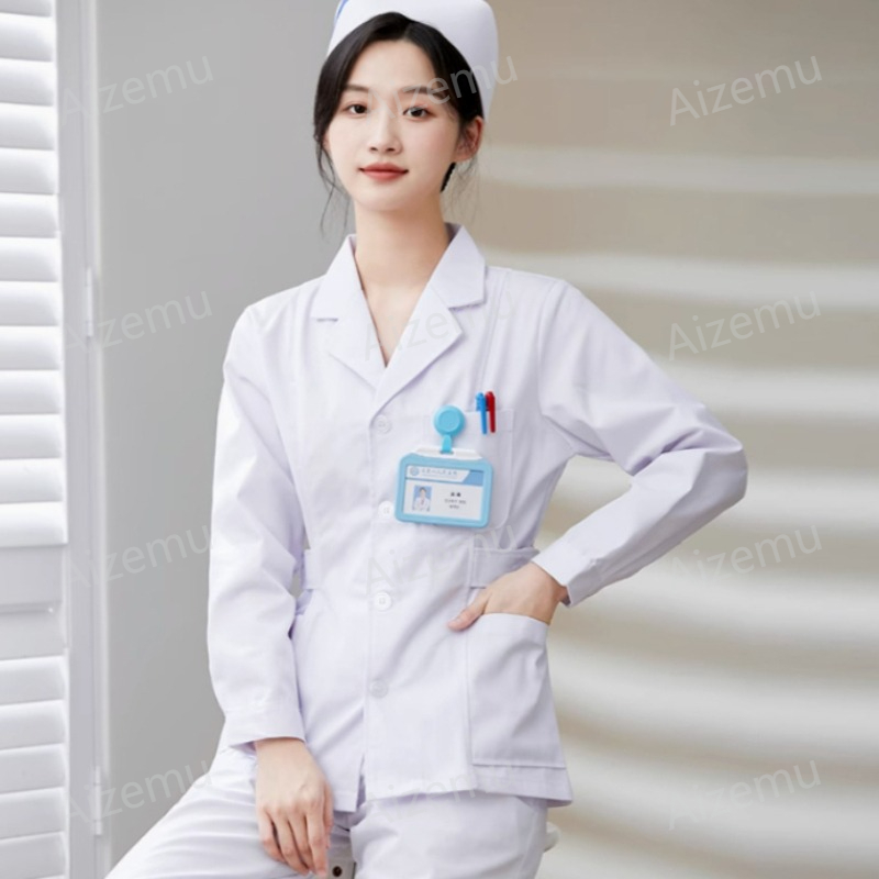 새로운 흰색 긴팔 간호사 유니폼 실험복 의사 유니폼 여 - Medical Lab Coats 리뷰 및 가격