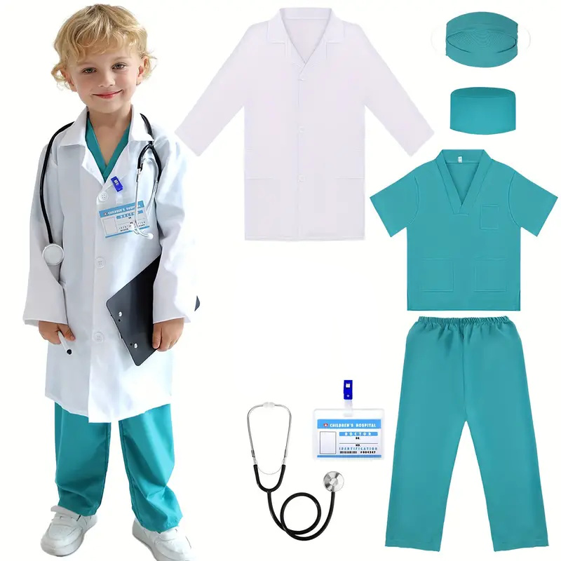 7PCS 어린이 의사 간호사 코스프레 복장 소년 소녀  - Medical Lab Coats 리뷰 및 가격