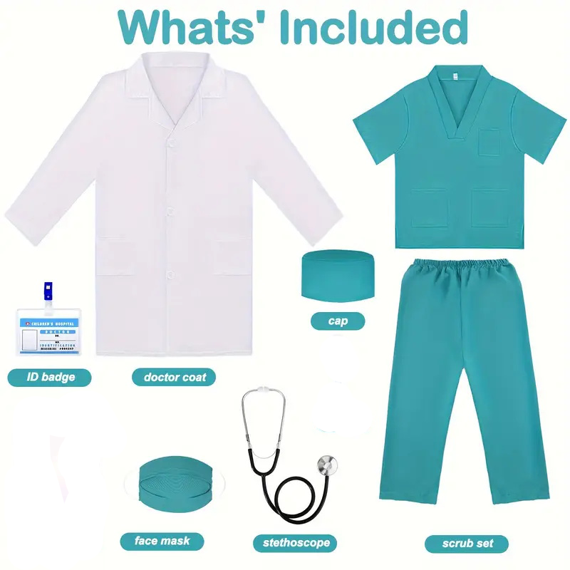 7PCS 어린이 의사 간호사 코스프레 복장 소년 소녀  - Medical Lab Coats 리뷰 및 가격