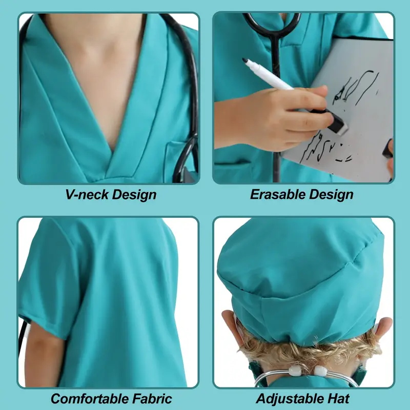 7PCS 어린이 의사 간호사 코스프레 복장 소년 소녀  - Medical Lab Coats 리뷰 및 가격
