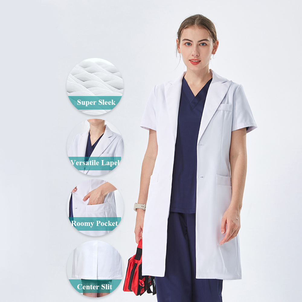 사려 깊은 라펠 칼라 화이트 실험복 의사용 면 폴리에스 - Medical Lab Coats 리뷰 및 가격