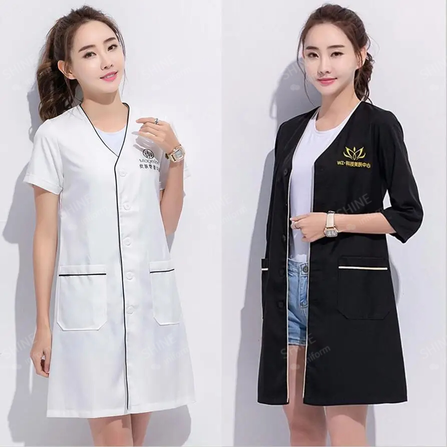 미용 유니폼 미용사 맞춤형 로고스킨 관리자 작업복 스파 - Medical Lab Coats 리뷰 및 가격